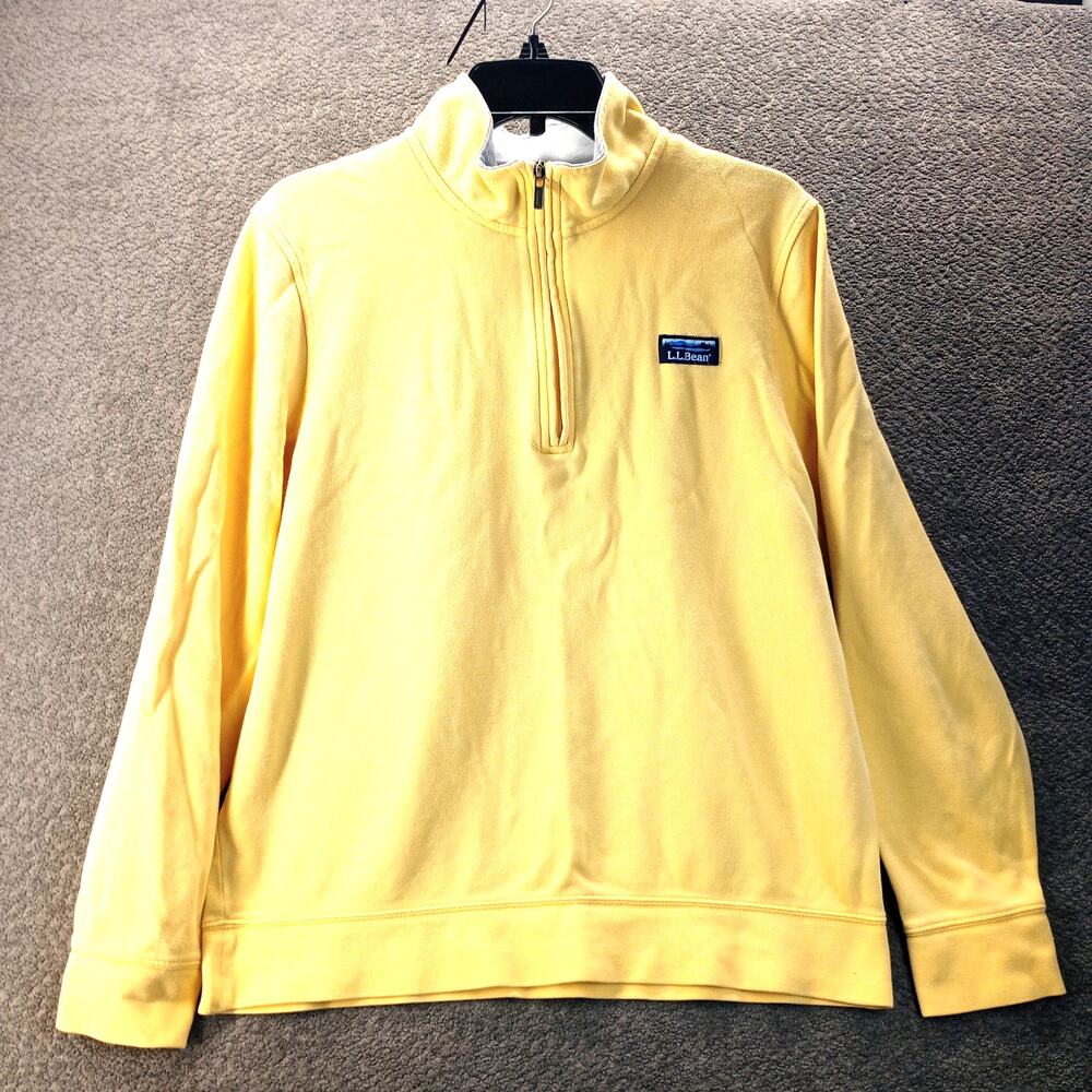 LL Bean Women's Quarter Zip Pullover Sweatshirt Yellow Medium